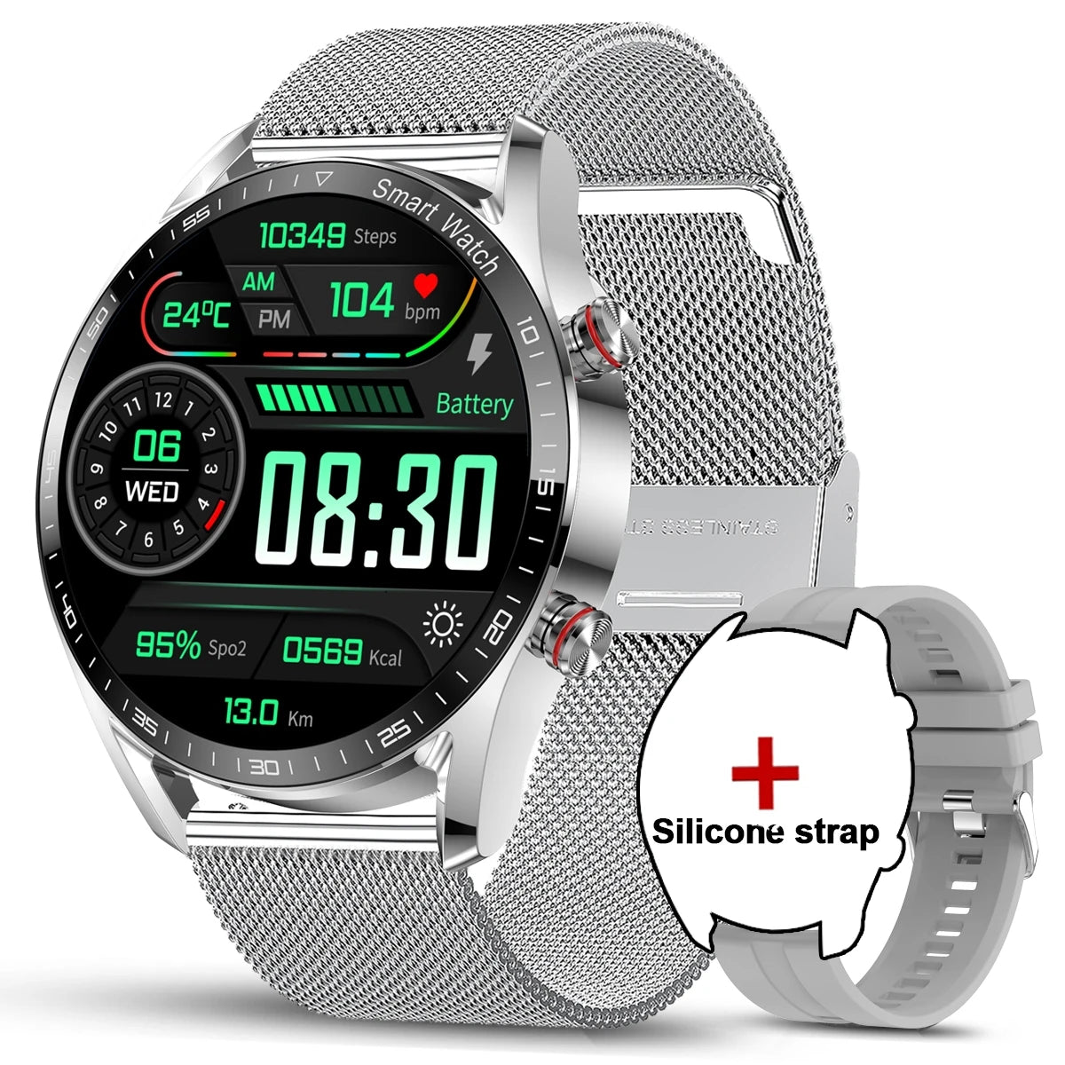 New Business Smart Watch Men 1.53 inch Full Screen Touch Multi Sport Mode ECG+PGG Sport Waterproof Bluetooth Call Smartwatches