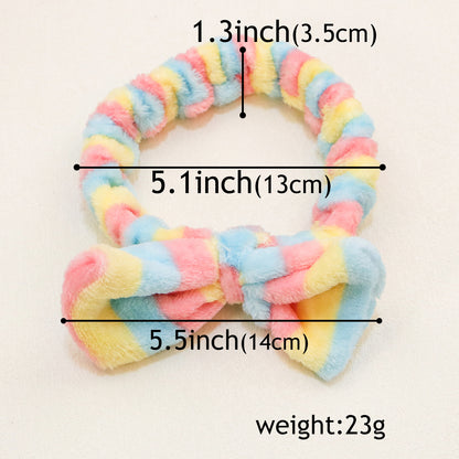 Fashion Coral Fleece Headbands Soft Elastic Spa Facial Hairband Girls Wash Face Head Wear Makeup Headband Women Hair Accessories - AMULET RING STORE