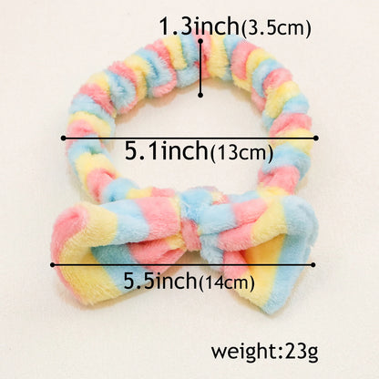 Fashion Coral Fleece Headbands Soft Elastic Spa Facial Hairband Girls Wash Face Head Wear Makeup Headband Women Hair Accessories - AMULET RING STORE