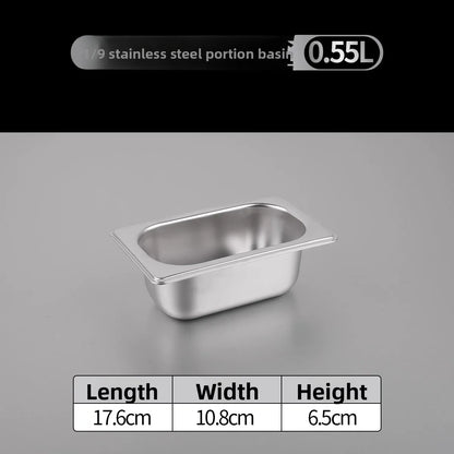 Stainl Steel Rectangular Covered Small Seasoning Box Food Container Thermal Rectangular Basin for Restaurant Kitchen - AMULET RING STORE