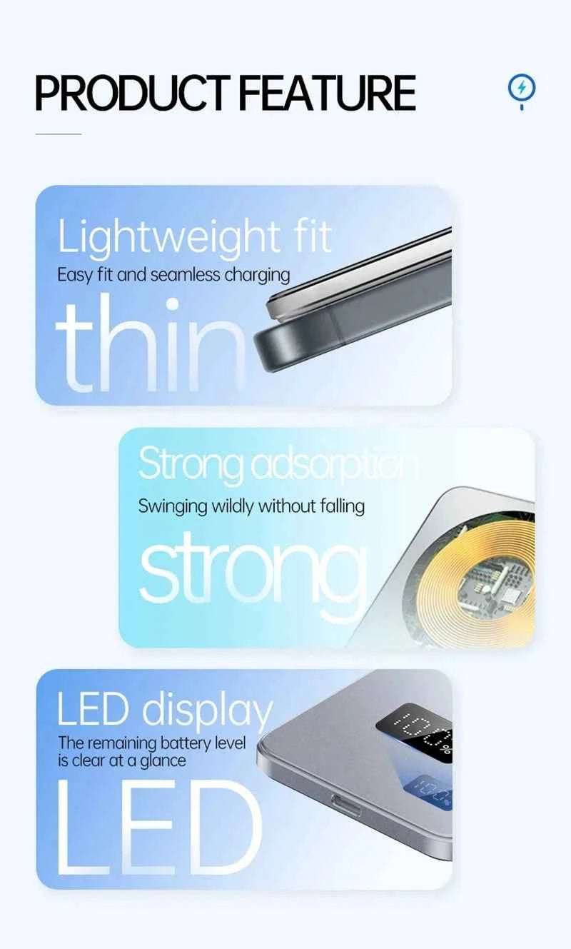 Xiaomi MIJIA 50000mAh Ultra Thin Power Bank for Magnetic Wireless Fast Charging LED Display Portable Battery For iPhone Samsung