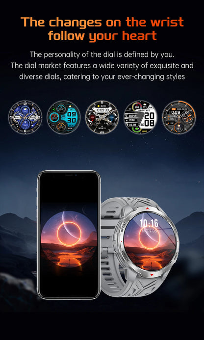 1100mAh Super Capacity Battery Military Outdoor Smart Watch Men 1.7inch Screen Compass Bluetooth Call 3ATM Waterproof SmartWatch