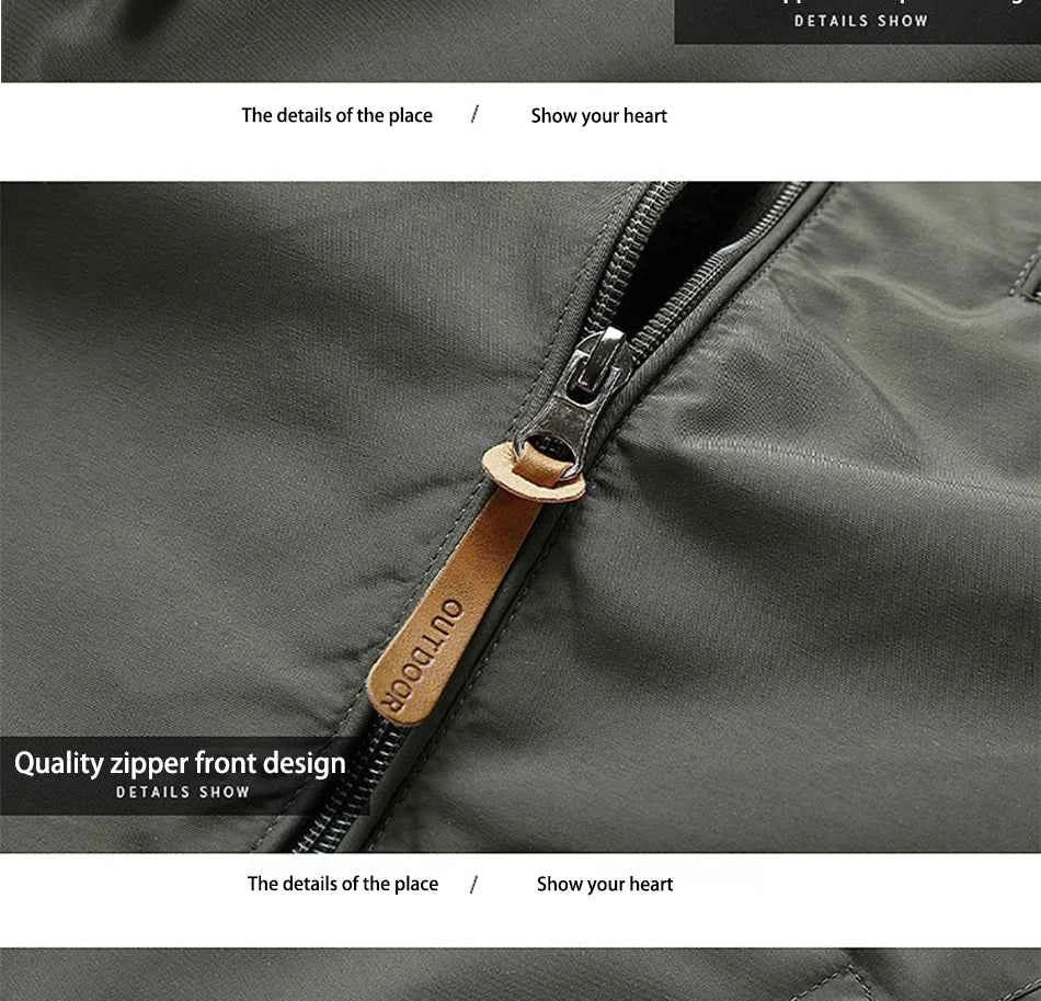 2024 Winter Jacket Fashion Coat Hoodies Camping Hiking Jacket Men's Casual Waterproof Jacket Windbreaker Men Outerwear