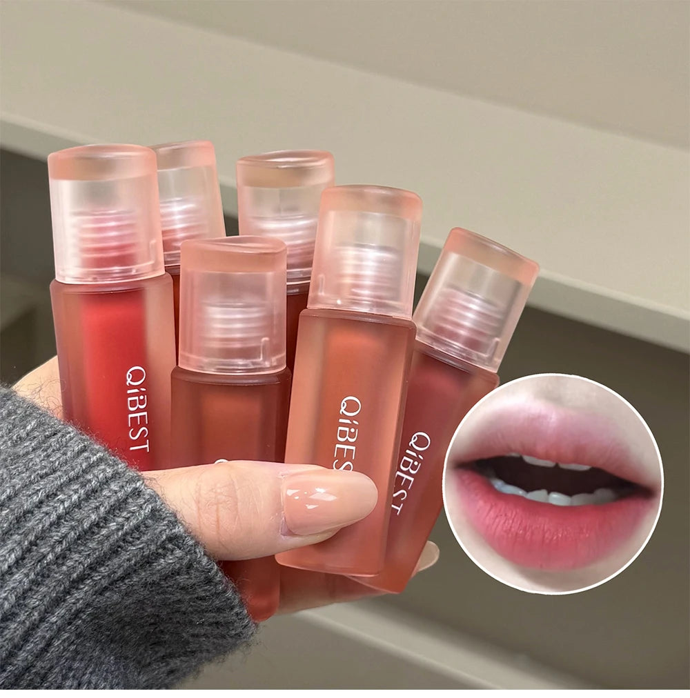 Qibest 6 Colors Velvet Matte Liquid Lipstick Long-Lasting Waterproof Lip Mud Sexy Red Lipgloss Beauty Women Cosmetics Lip Tint - AMULET RING STORE