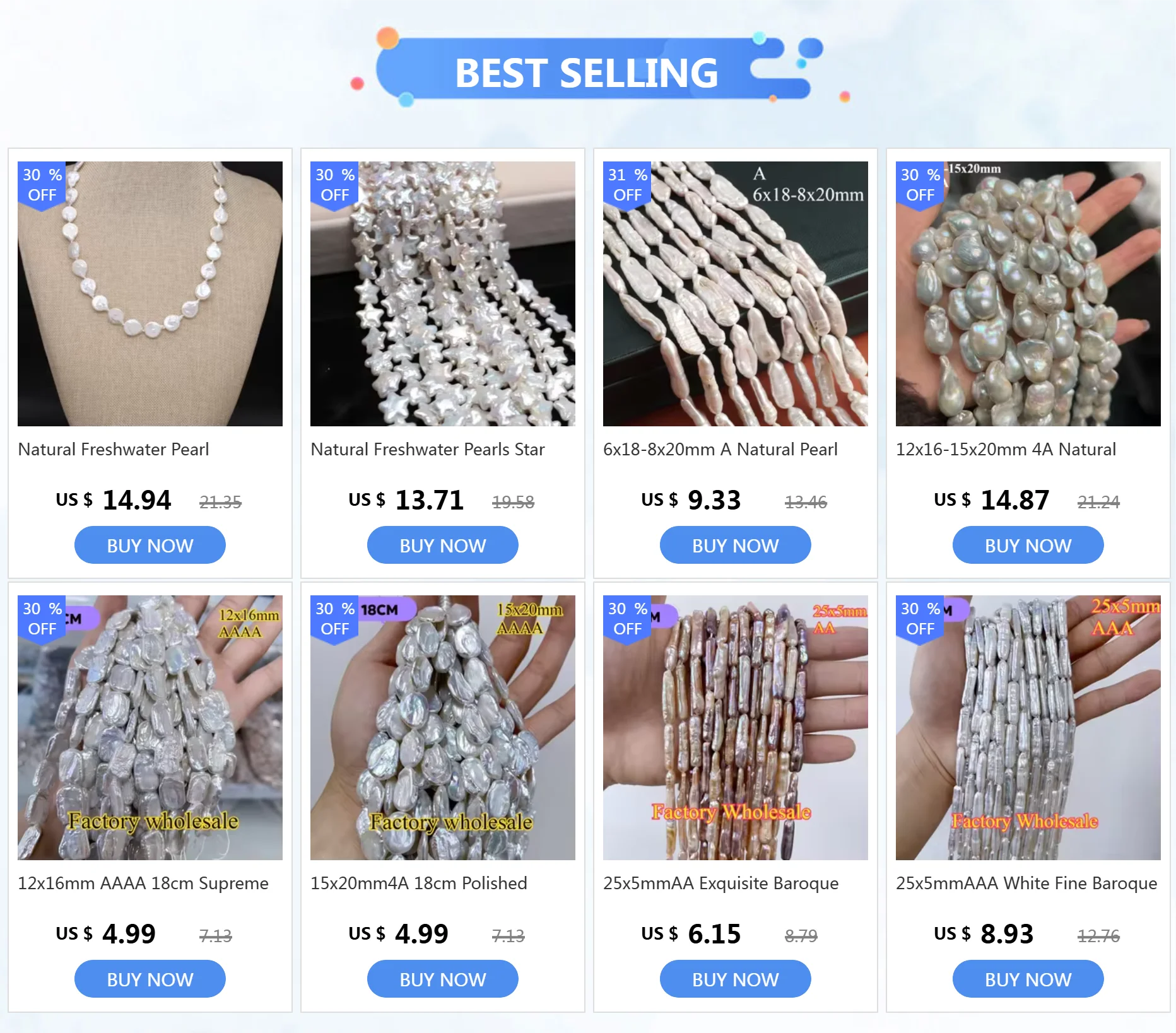 Natural Freshwater Pearl Beading Geometry Spaced Isolated Loose Beaded for Jewelry Making DIY Bracelet Necklace Accessories Gift - AMULET RING STORE