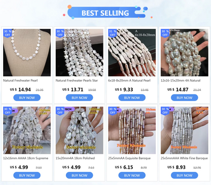 Natural Freshwater Pearl Beading Geometry Spaced Isolated Loose Beaded for Jewelry Making DIY Bracelet Necklace Accessories Gift - AMULET RING STORE