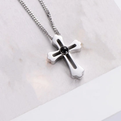 Fashion Projection Necklace Jewelry Personalized Photo Custom Cross Pendant Suitable For Male And Female Couples To Give Gifts - AMULET RING STORE