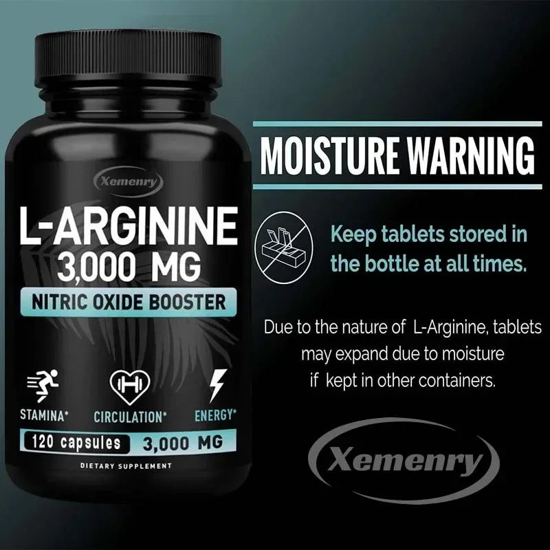 L-Arginine Supplement Boost Endurance -Increase for Energy, Strength,Vascular and Endurance Support During Exercise | Muscle Mas - AMULET RING STORE