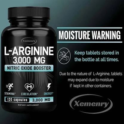 L-Arginine Supplement Boost Endurance -Increase for Energy, Strength,Vascular and Endurance Support During Exercise | Muscle Mas - AMULET RING STORE