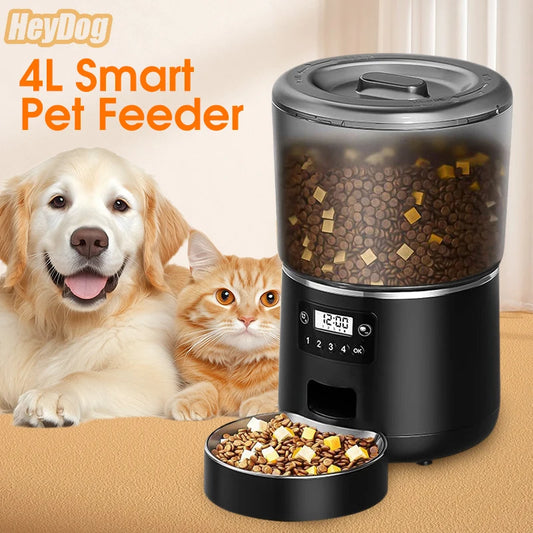 Pet Dog Automatic Feeder 4L Remote APP Timed Quantitative WIFI Intelligent Feeding Machine Cats & Dogs Universal Dog Accessories - AMULET RING STORE