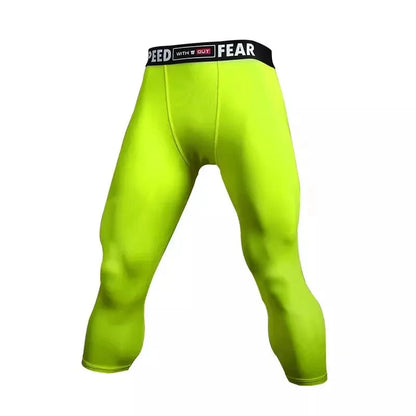 Men Kid Boy Girl GYM Capri Running Tight Pants Basketball Football Soccer Exercise Sport 3/4 Cropped Kneelet Leggings Shorts 714