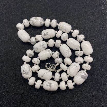 Natural Stone Malachite Lapis Lazuli Agate Necklace 10x14mm Cylindrical Beads 5x9mm Abacus Beads Ladies Necklace about 18 Inches - AMULET RING STORE