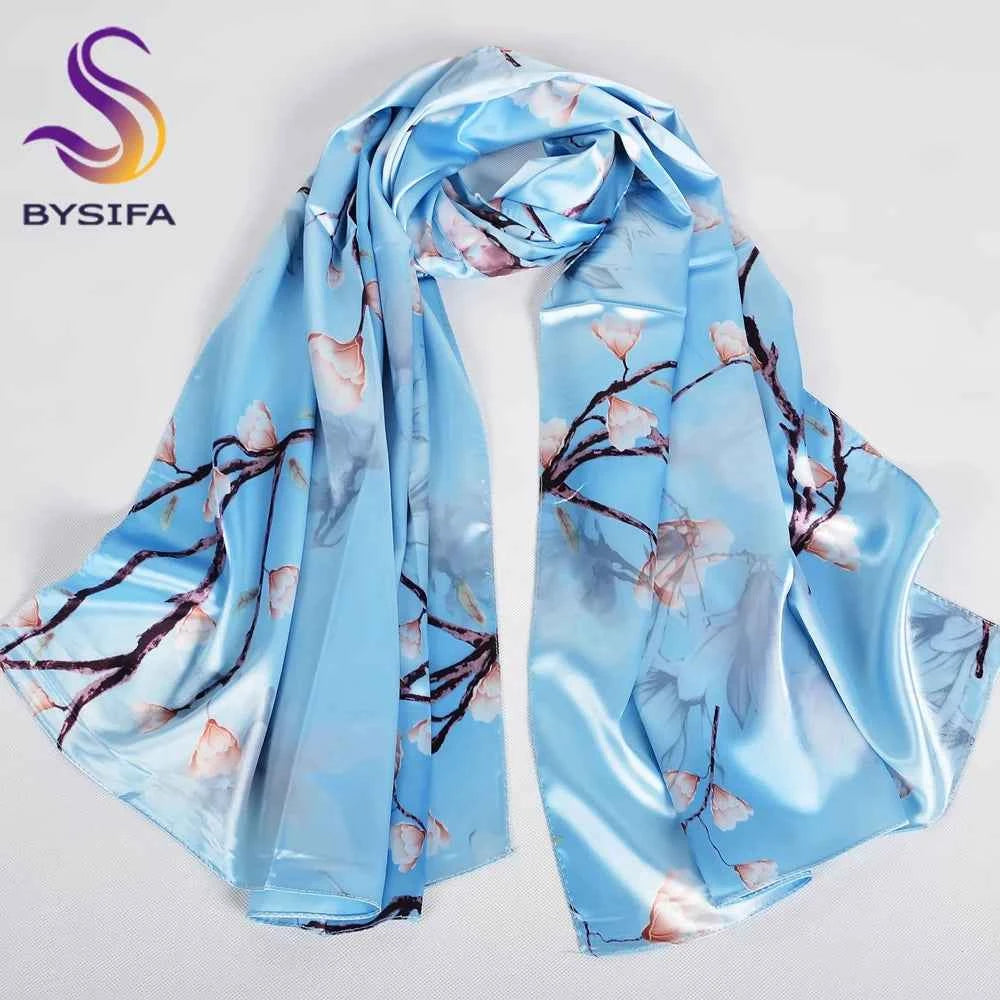 New Spring Fall Pink Rose Silk Scarf Shawl Printed Winter Fashion Women Neck Scarf  Floral Design Long Scarves Wraps  160*70cm