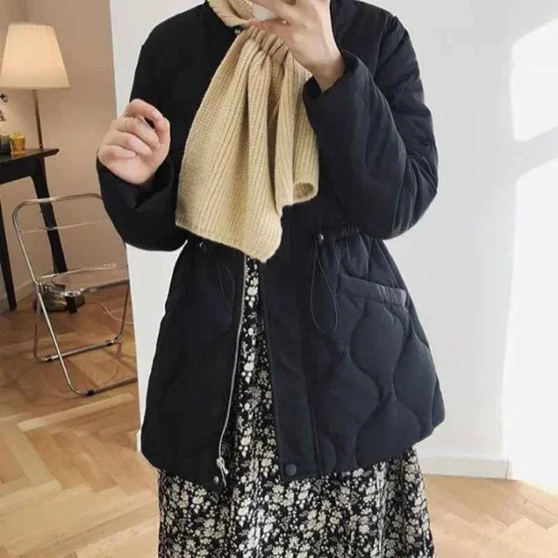 Quilted Padded Overcoat Female Coats Black Duck Down Women's Jacket Thick Padding Long Winter Promotion Offers Elegant Classy In