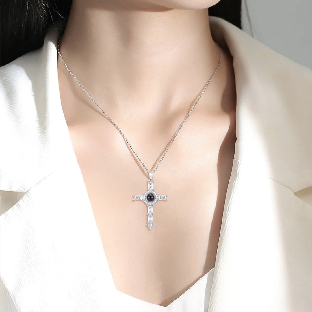 Fashion Projection Necklace Jewelry Personalized Photo Custom Cross Pendant Suitable For Male And Female Couples To Give Gifts - AMULET RING STORE