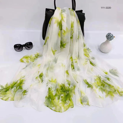 2025 Silk Scarf Women Hijab Pashmina Long Beach Stoles Shawl Wrap Headbands Spring Warm Scarves Bandana Ladies Neckscarf Foulard