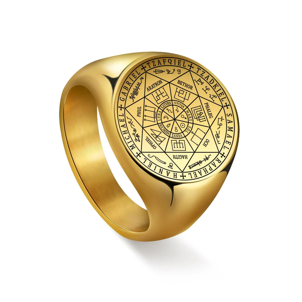 Dreamtimes Seal of The Seven Archangels Viking Ring