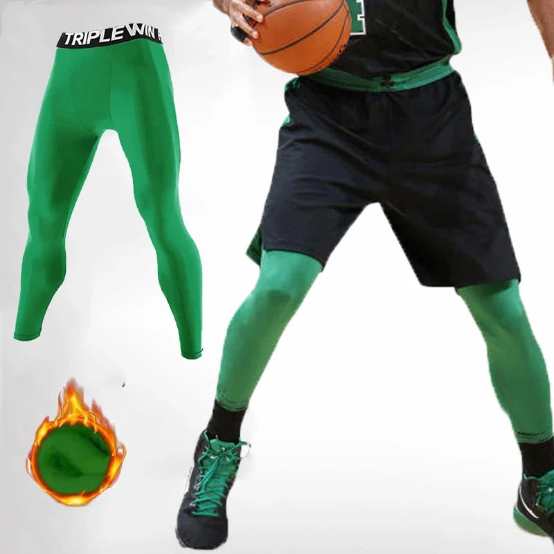 Spring Autumn Men Women Running Tights GYM Pants Exercise Basketball Football Soccer Fitness Sport Long Fleece Thermal Legging 8