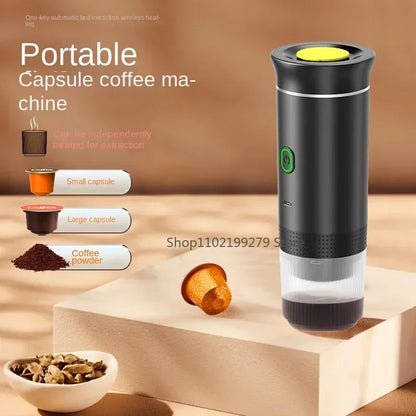 Portable Wireless Electric Espresso Coffee Machine For Travel &Car &Home Camping Coffee Maker 3-in-1 Capsule Powder Coffee Maker - AMULET RING STORE