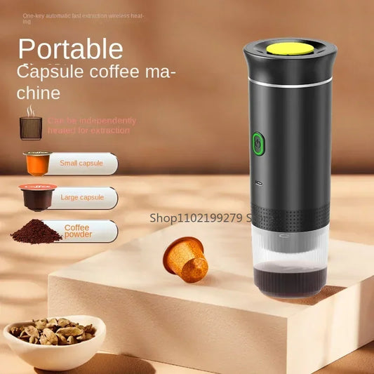 Portable Wireless Electric Espresso Coffee Machine For Travel &Car &Home Camping Coffee Maker 3-in-1 Capsule Powder Coffee Maker - AMULET RING STORE