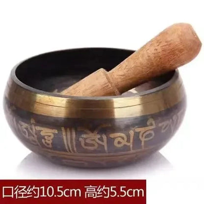 Nepal Handmade Bronze Singing Bowl Healing Meditation Yoga Tibetan Singing Bowls Sound Therapy Percussion Instruments - AMULET RING STORE