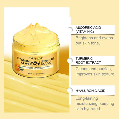 Vitamin C Exfoliating facial mask Turmeric Exfoliating facial mask Improve Pore Deep Cleaning facial mask Apply facial mask - AMULET RING STORE