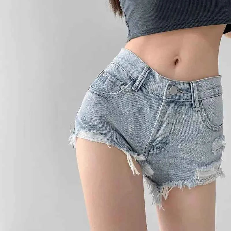 Summer Female Short Jeans Pants High Waist Wide Women's Denim Shorts Korean Style Fashion Clothing 2024 Flowy Luxury Stretchy XL