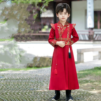 Long Sleeve Boy Hanfu Modern Dress Baby Cosplay Boys Outfit Ancient Stage Kids Clothing Vestidos Casual Children Chinese Costume