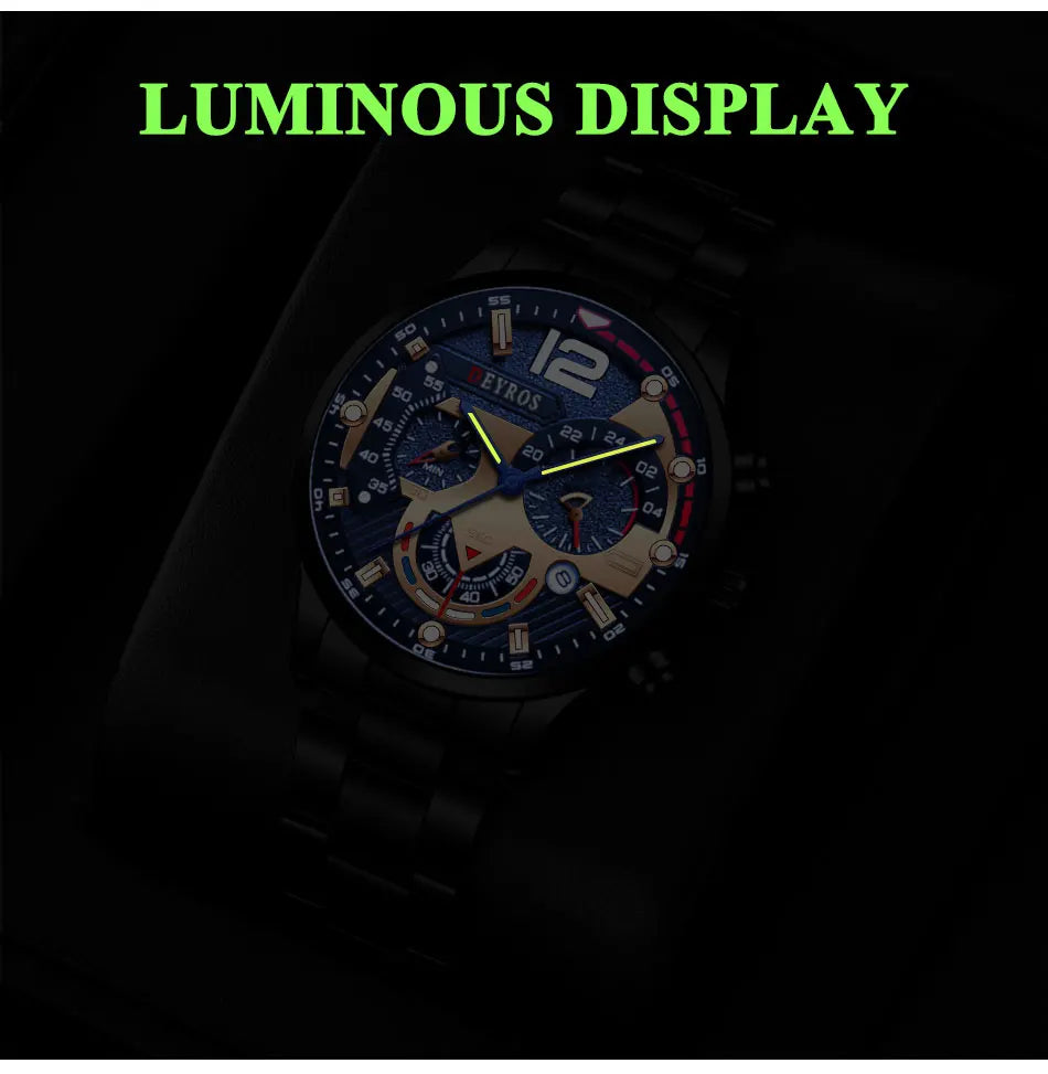 Fashion Mens Watches Luxury Quartz Wristwatch Calendar Luminous Clock Men Business Casual Watch Reloj Hombre - AMULET RING STORE