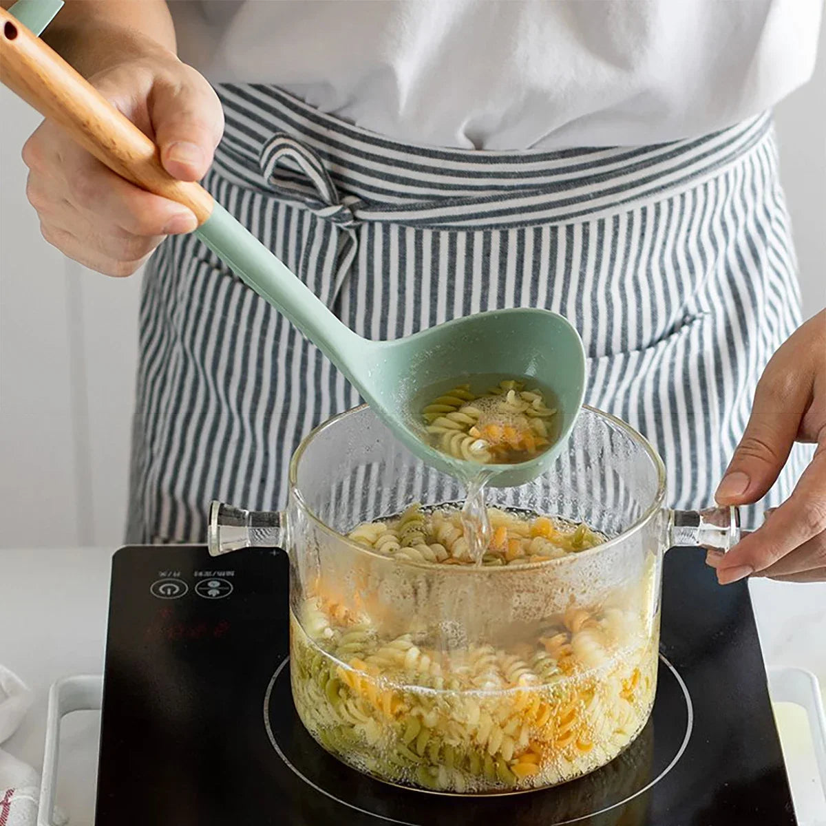 NEW Silicone Spatula Non Stick Pan Wooden Handle Silicone Vegetable Heat-resistant Silicone Cooking Spatula Spoon Kitchen tool - AMULET RING STORE