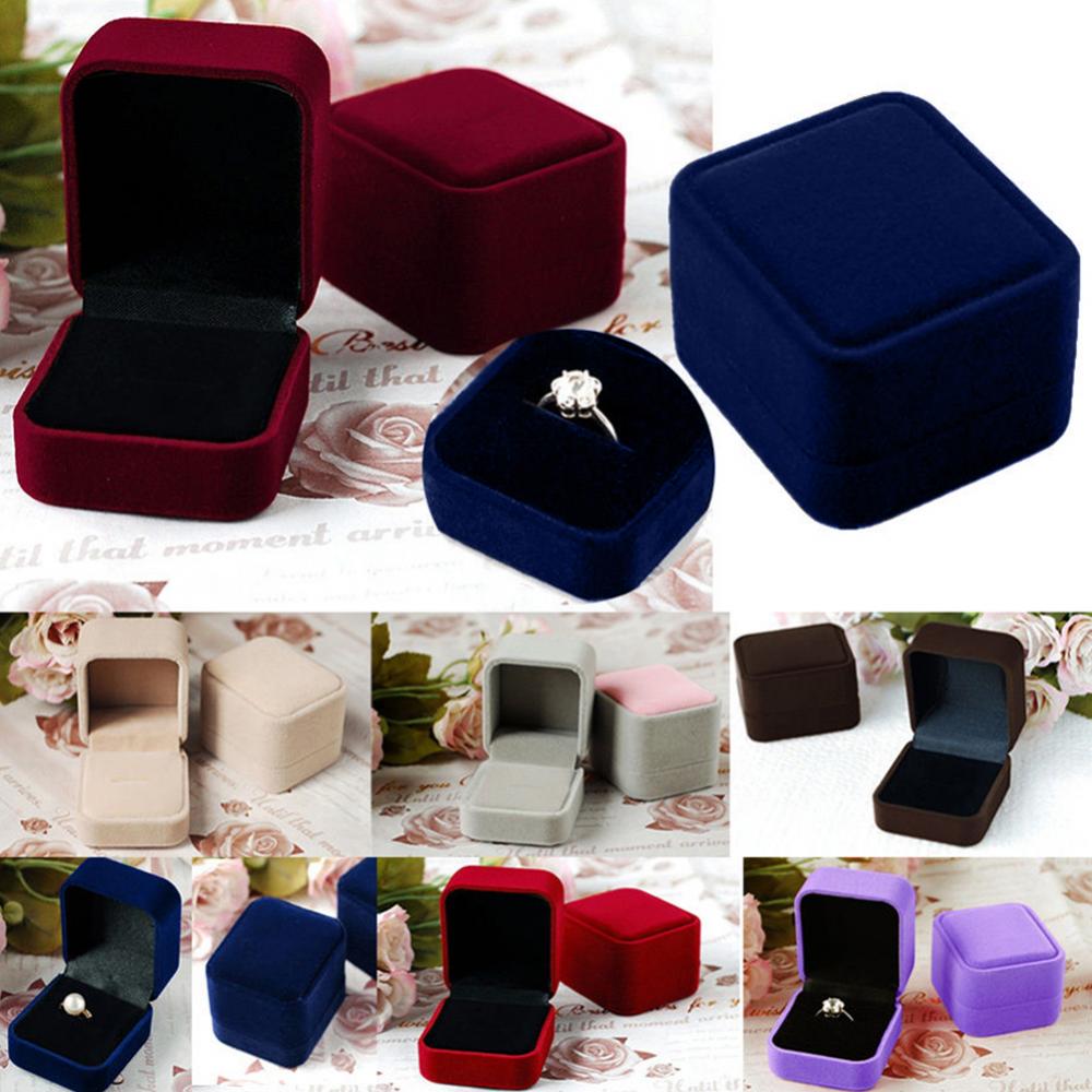 Rings Box Velvet Jewelry Box Display Holder Ring Earrings Necklace Bracelet Soft Organizer Case Wedding Jewelry Packaging Box - AMULET RING STORE
