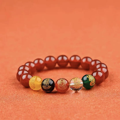 FengShui Pixiu Charms Cinnabar Bracelet Lucky Cinnabar Chain Chinese Fengshui Charm Bracelets Jewelry  Auspicious Juyun Beads