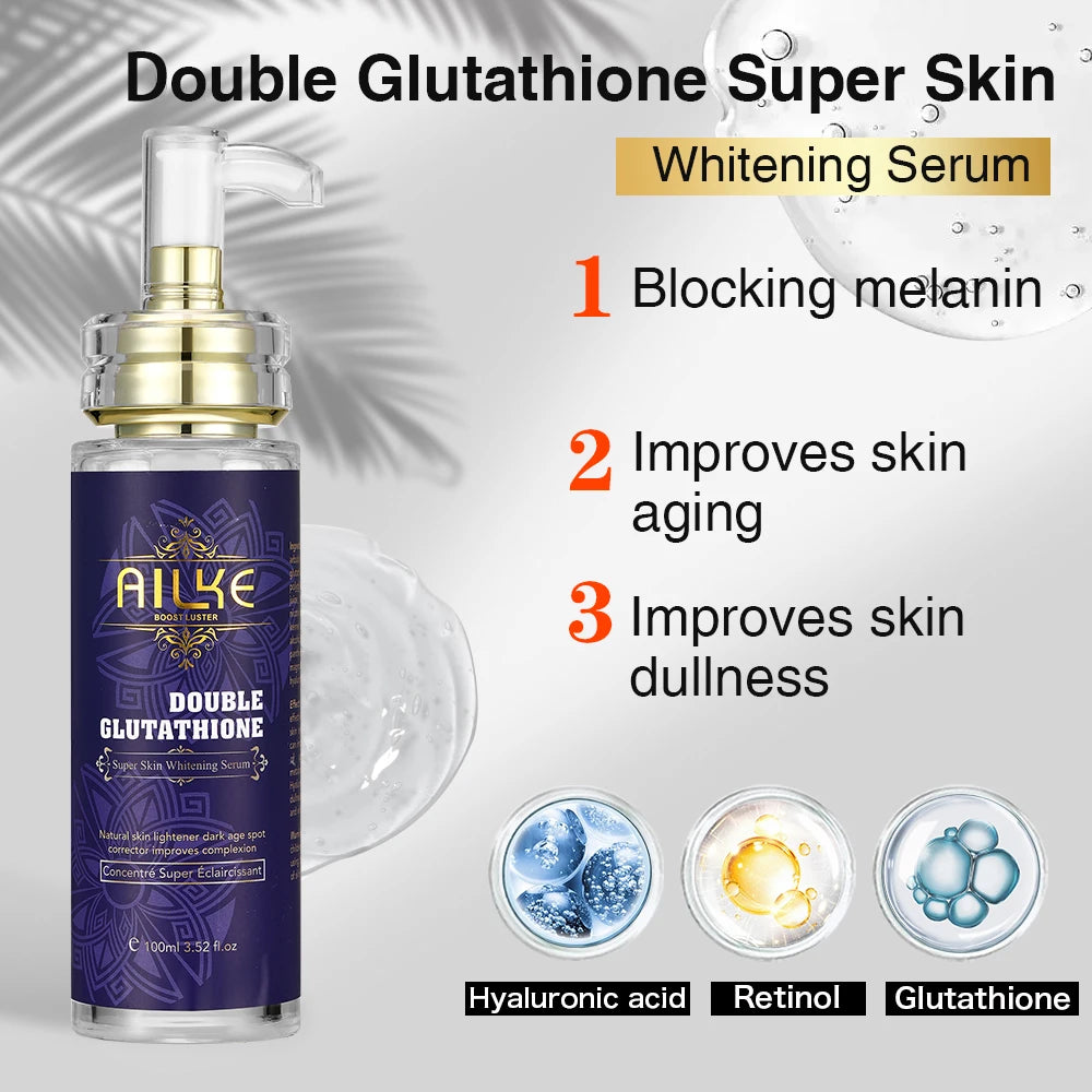 AILKE Whitening Cream, Glutathione Body Lotion for Brighter Skin, Reduce Dark Spots, Black Spots, Moisturizing, Even Skin Tone