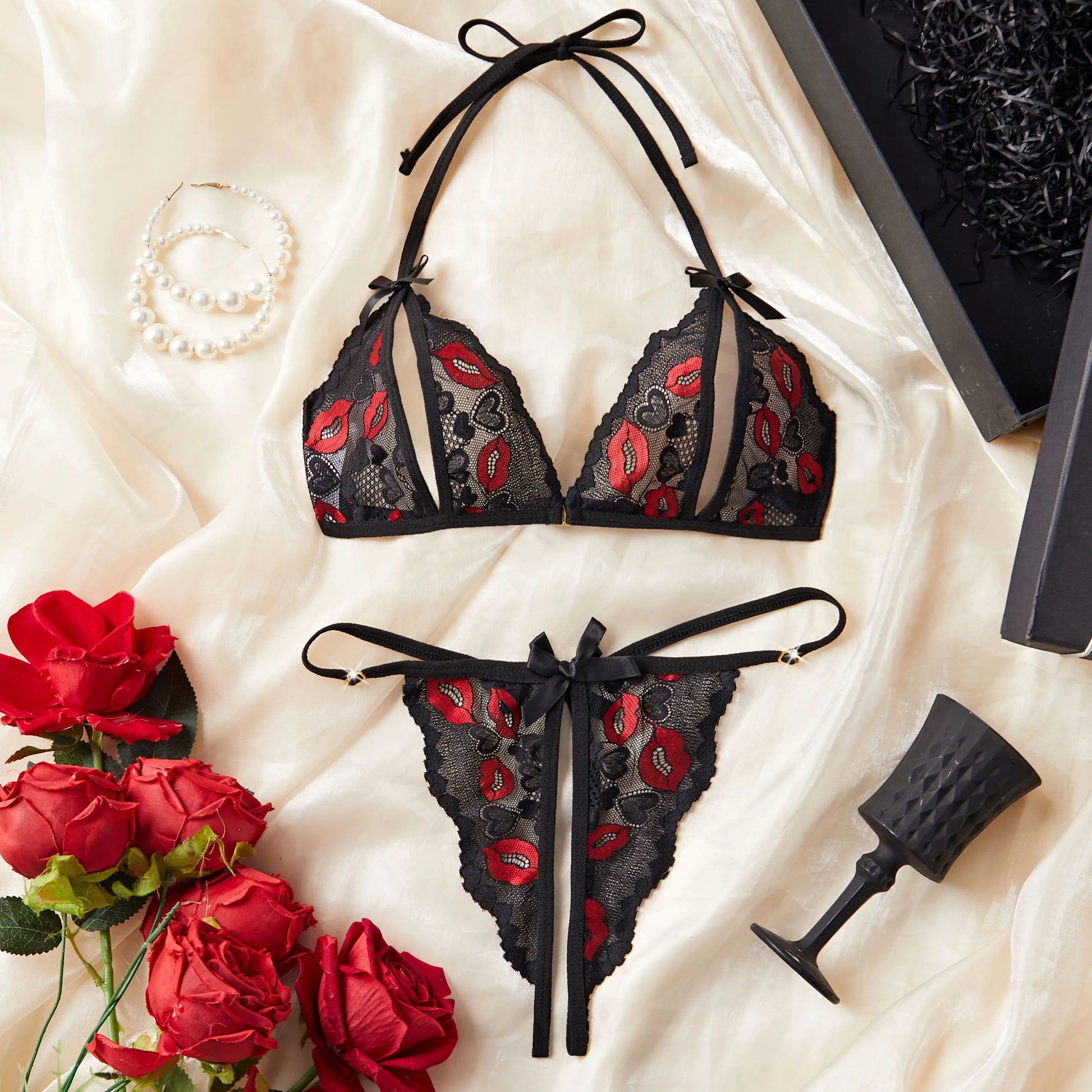 Erotic Nightdress Clothe Women Nightgowns Sexy Nightwear Lace Patchwork Lingerie Nighty Sleepwear Wedding Pajama Set Date Parent - AMULET RING STORE