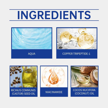 EELHOE 30ml Copper Peptide Hair Serum Strengthening Hair Roots Repair Hairs Damage Essence Nourish Smoother Hair Loss Growth Oil