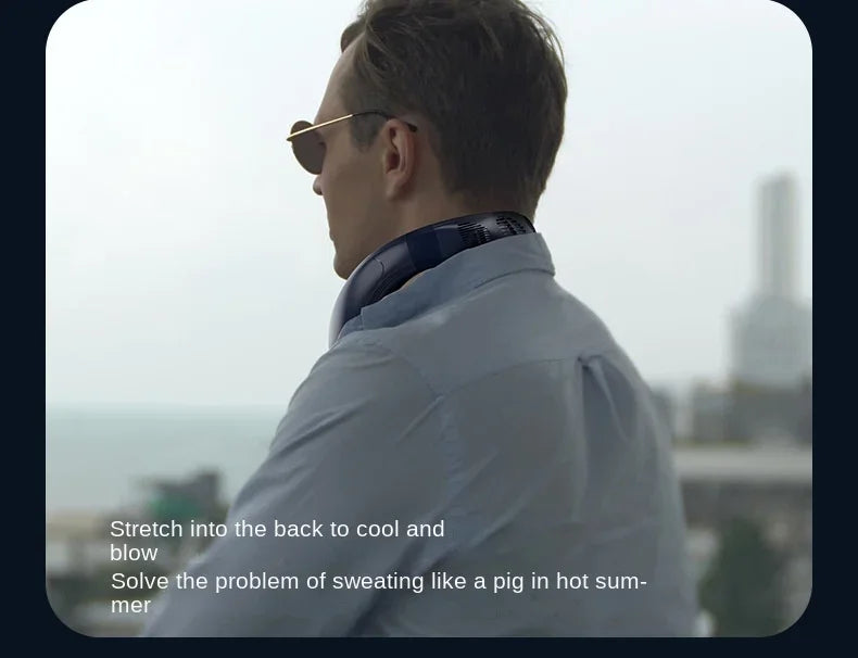 2024 New Neck Air Conditioner Portable Neck Fan Rechargeable Semiconductor Cooling Bladeless Fan Wearable Cooler multi purpose