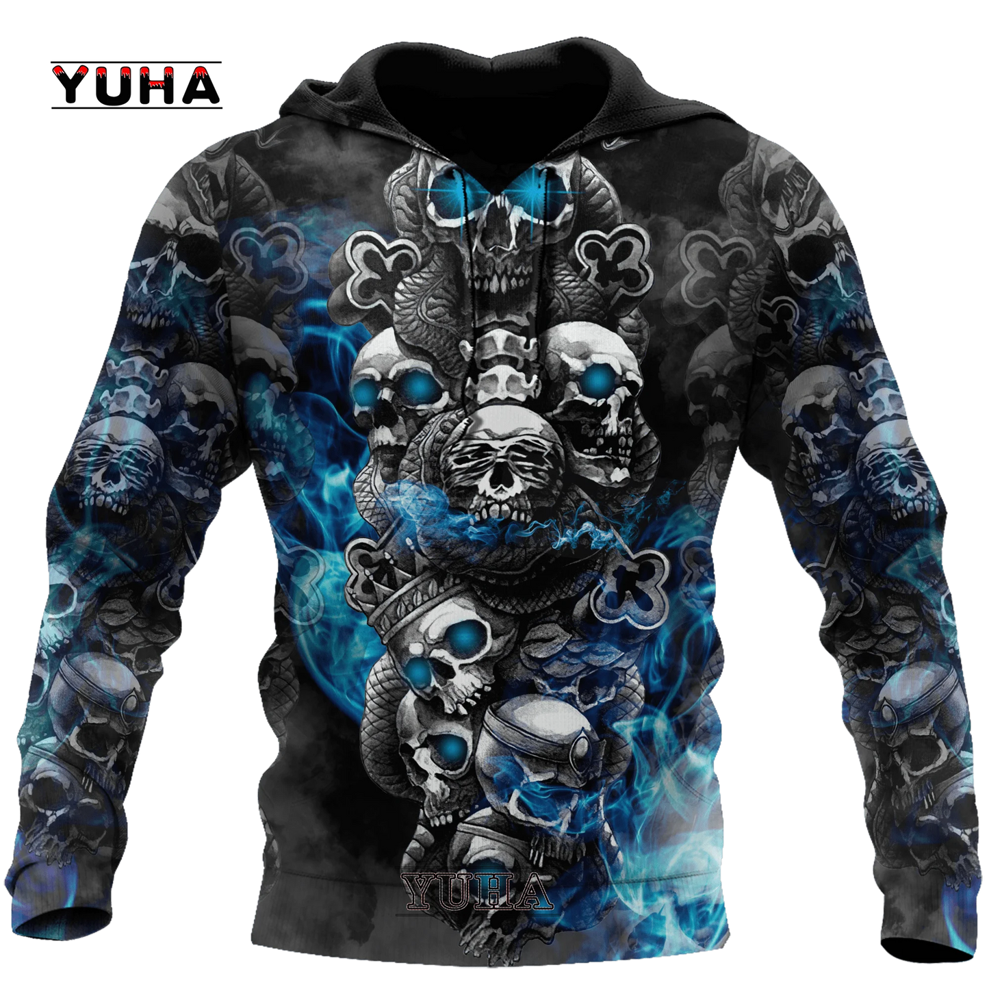 Dark Red Skull Tattoo 3D All Over Printed Men's Hoodie & Sweatshirt Spring and Autumn Unisex Hoodies Casual Sportswear - AMULET RING STORE
