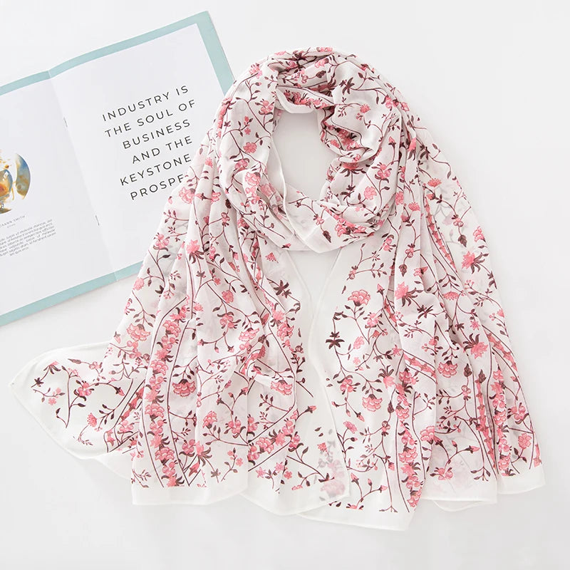 NEW Print Chiffon Hijab Scarf Shawl Fashion Islamic Muslim Scarves Wraps Women Echarpe Breathable Foulard Hijabs - AMULET RING STORE