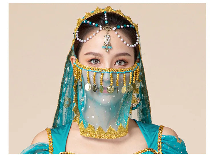 1pcs/lot woman fashion belly dance face veil lady dancing face accessories - AMULET RING STORE