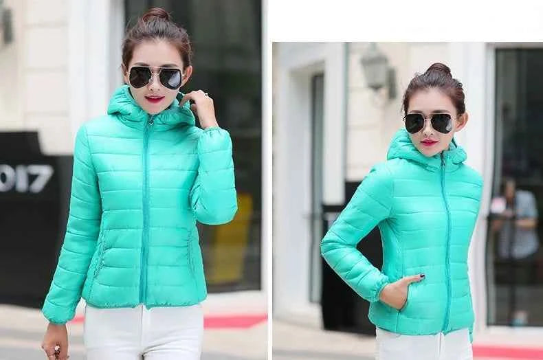 Down Jacket for Women Trend Korean Style Ultra Light Hit Hooded Coat Coats Lightweight Padded Puffer Jackets Female Winter 2025