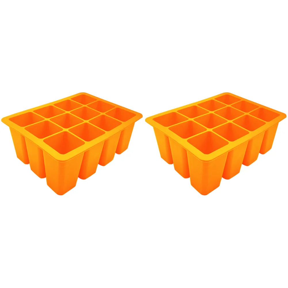 3-1pcs 12 Holes Seedling Starter Trays Silicone Seed Starter Tray Seed Propagation Pot for Gardening Hydroponics Growing System - AMULET RING STORE