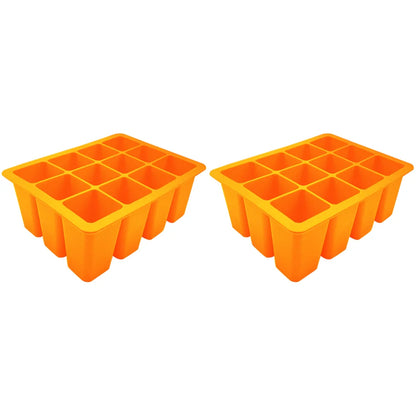 3-1pcs 12 Holes Seedling Starter Trays Silicone Seed Starter Tray Seed Propagation Pot for Gardening Hydroponics Growing System - AMULET RING STORE