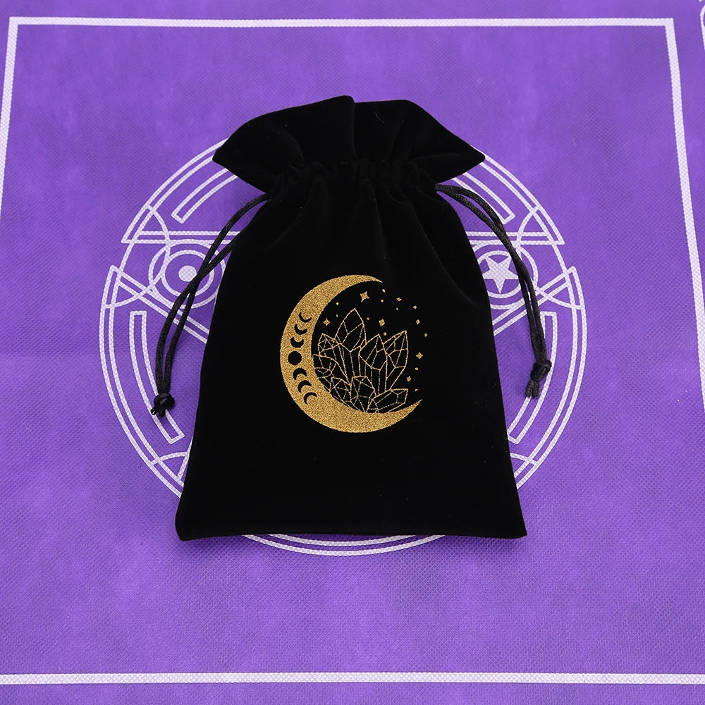 Tarot Card Bag Composite Fleece Drawstring Storage Bag Tarots Storage Bag Dice Bag Rune Jewelry Pouch Christmas Party Gift Pouch - AMULET RING STORE