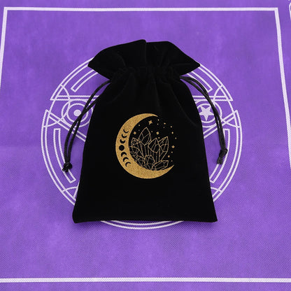Tarot Card Bag Composite Fleece Drawstring Storage Bag Tarots Storage Bag Dice Bag Rune Jewelry Pouch Christmas Party Gift Pouch - AMULET RING STORE