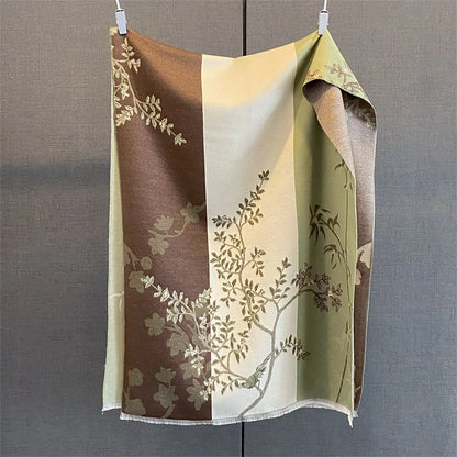 Travel Poncho Warm Cashmere Scarf Women 2025 Luxury Thick Blanket Winter Bufanda Shawl Print New Wraps Pashmina Female Stoles - AMULET RING STORE