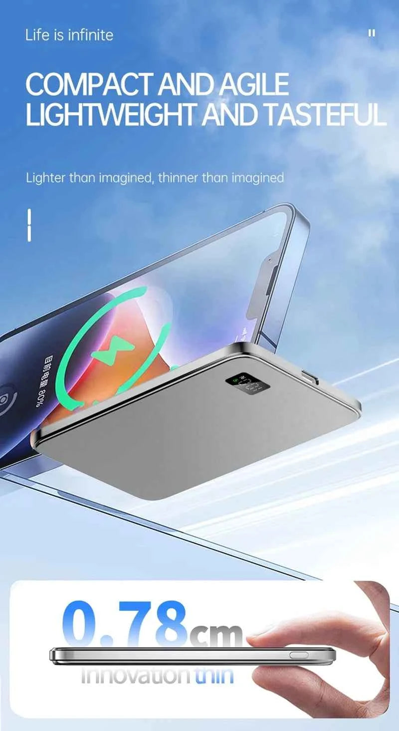 Xiaomi MIJIA 50000mAh Ultra Thin Power Bank for Magnetic Wireless Fast Charging LED Display Portable Battery For iPhone Samsung