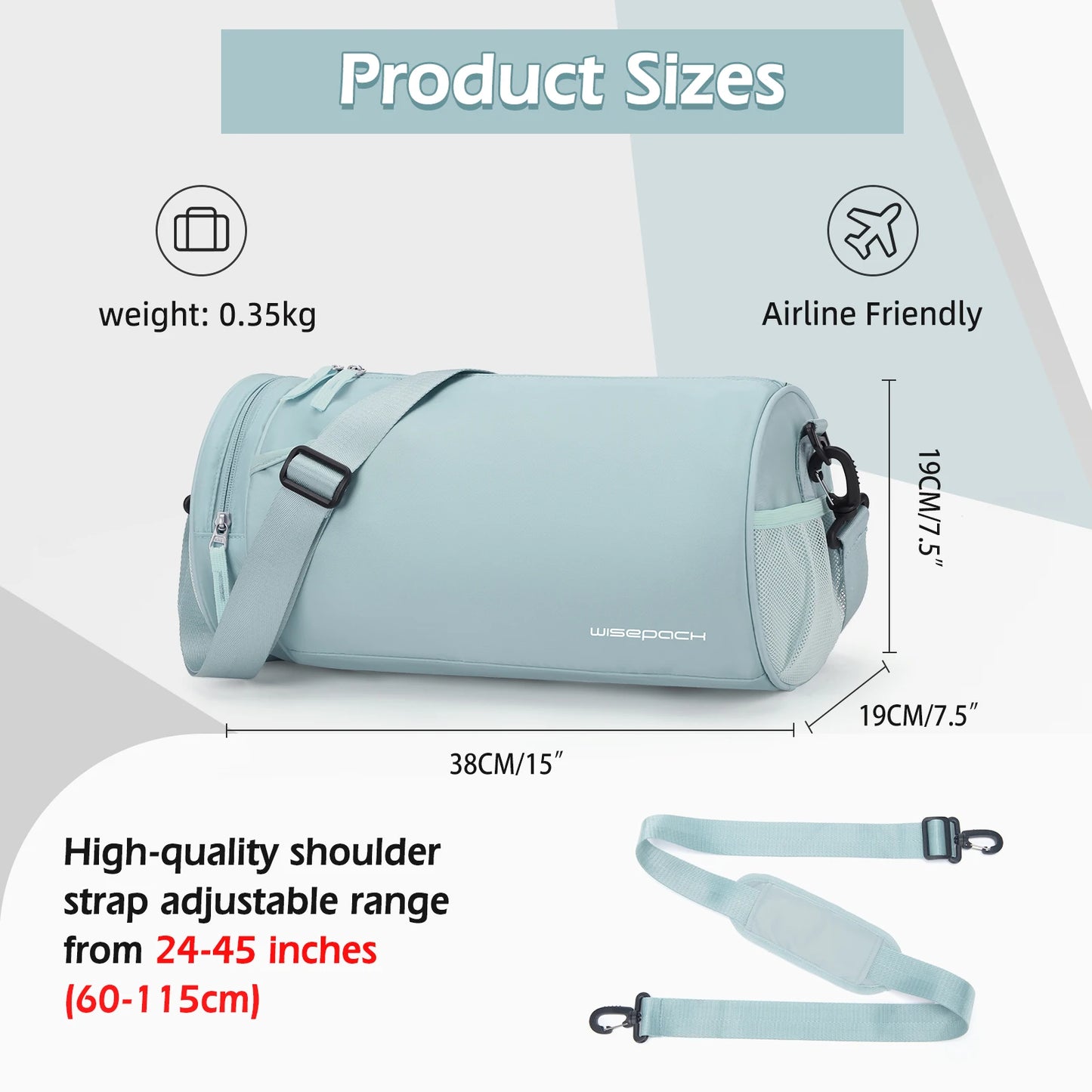 Sports Fitness Bag Women Travel Bag Multi-functional Handbag Yoga Bag Short-Distance Weekender Travel Package Swimming Gym Bags