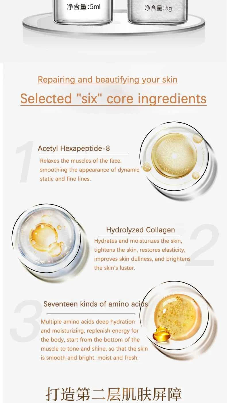 Collagen Hyaluronic Acid Face Mask DIY Hyaluronic acid V Face Lifting Firming Whitening Mask Fine Lines Anti-wrinkle Skin Care
