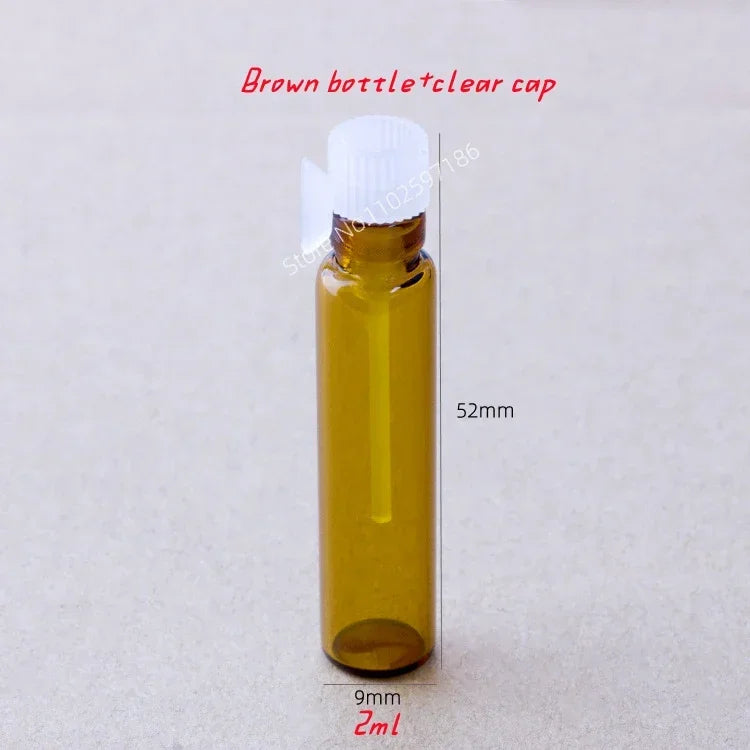 Glass Dropper Bottle Transparent Mini 1ml 2ml Stick Essential Oil with Inner Stopper Sample Trial Use Perfume Sub Bottles Empty - AMULET RING STORE