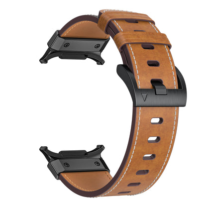 Metal+Leather Strap for Samsung Galaxy Watch Ultra 47mm Stainless Steel Business Bracelet Belt Galaxy Watch 8-7 Ultra 47mm Band
